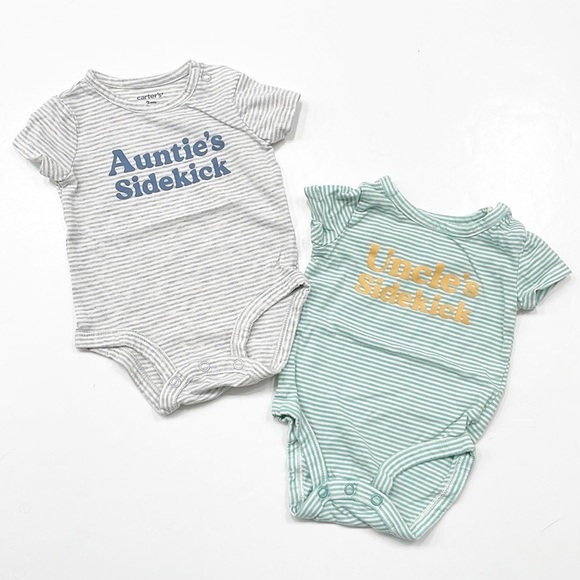 Carter’s Auntie and Uncle baby bodysuits - Picture 1 of 3